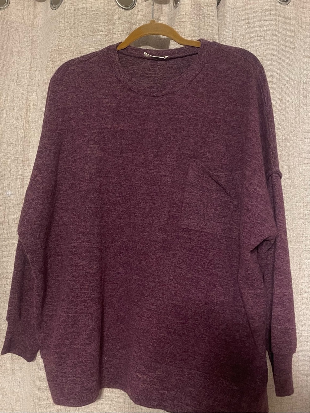 Cozy Oversized Pocket Sweater - Plum